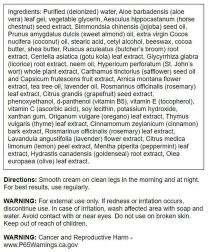 Swanson Leg Vein Essentials Cream – 4 oz for Healthy Leg Veins & Circulation