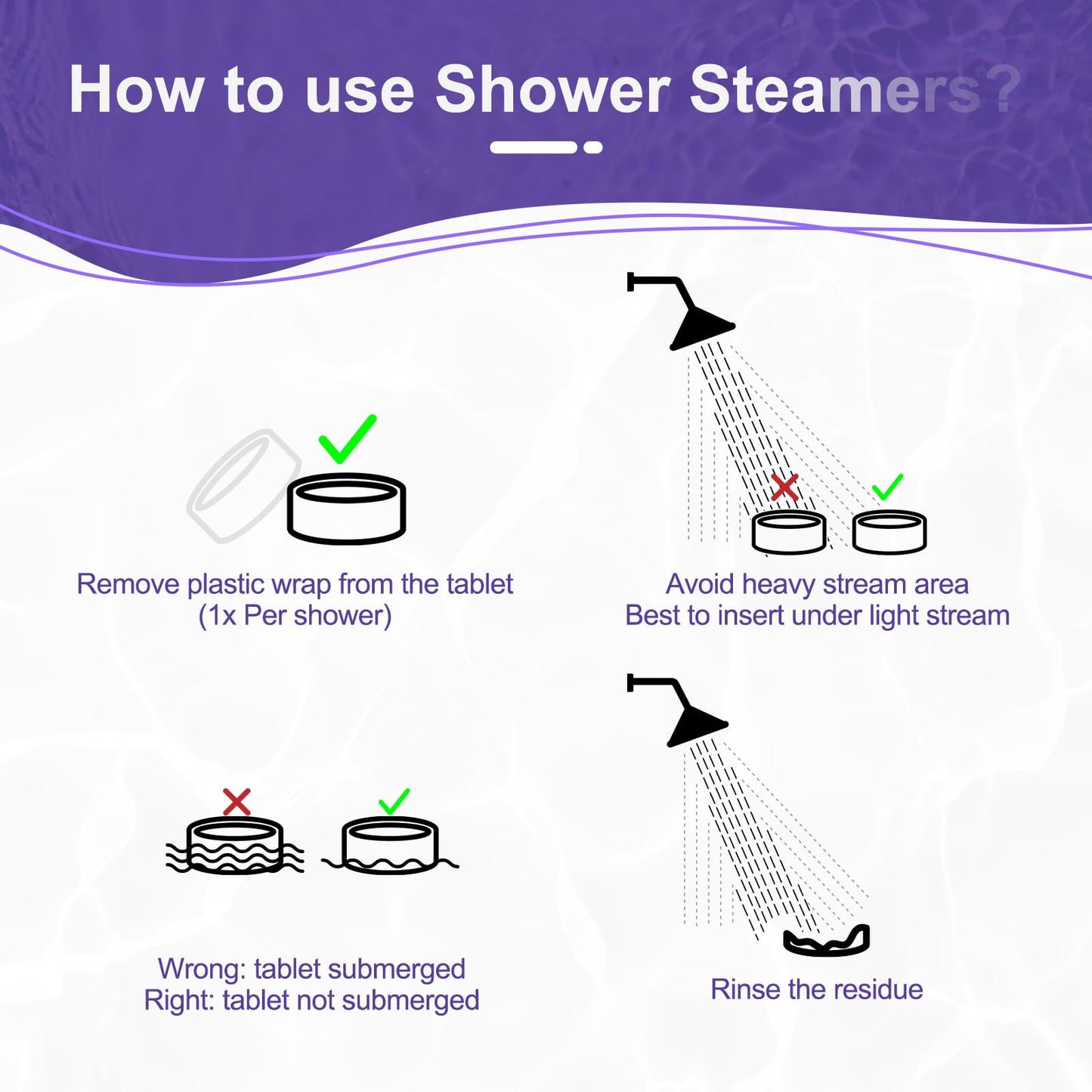 SWCANDY Lavender Shower Steamers – Aromatherapy 8-Pack for Travel, Relaxation & Home Spa