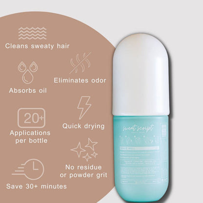 Sweat Script Non-Aerosol Waterless Shampoo – Absorb Oil & Sweat Between Washes