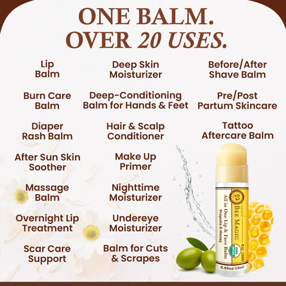 Sweet Bee Naturals Magic Wand – Organic Lip & Face Moisturizer (Pack of 2)