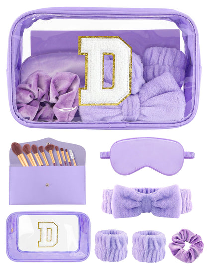 Sweet Lion Gift Sets for Women | Initial Makeup Bag & Brush Set | Spa Kit & Party Favors