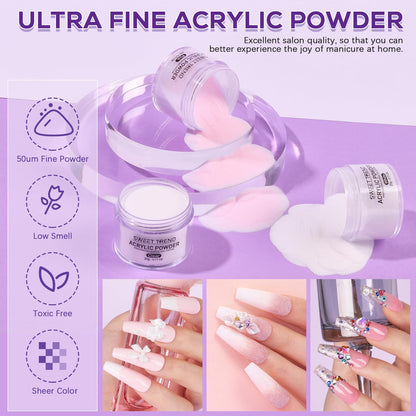 Sweet Trend Beginners Nail Kit Acrylic Set | All-in-One Starter for DIY Nail Art