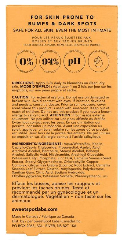 SweetSpot Labs Bikini & Body Bump Eraser – Pack of 2 x 0.5oz | Niacinamide & Bentonite Clay