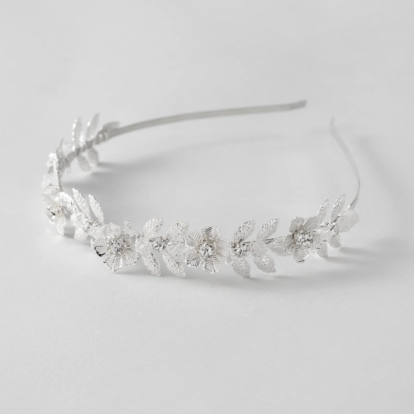 SWEETV Flower Girl Headband – Pearl & Rhinestone Hairpiece for Weddings (Silver)