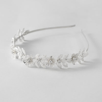 SWEETV Flower Girl Headband – Pearl & Rhinestone Hairpiece for Weddings (Silver)
