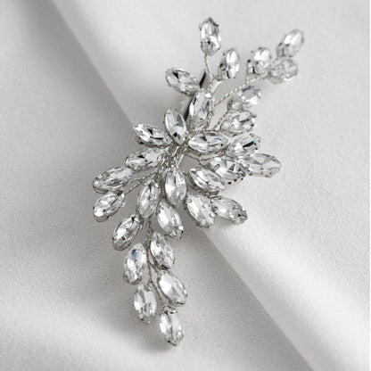 SWEETV Rhinestone Bride Hair Clip - Silver Crystal Bridal Hair Comb