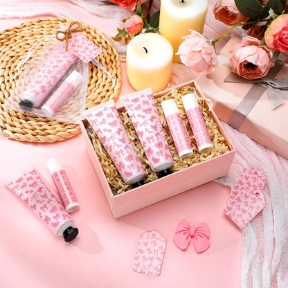 Swiffen Coquette 48-Set Pink Bow Baby Shower Favors – Hand Cream & Lip Balm