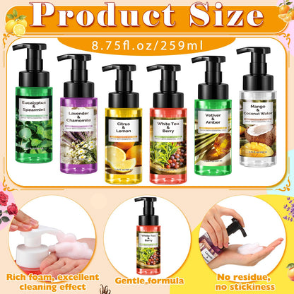 Swiffen 6 Pack Scented Foaming Hand Soap – Gentle, Moisturizing Liquid Hand Wash Gift Set (6 x 8.75 fl oz)