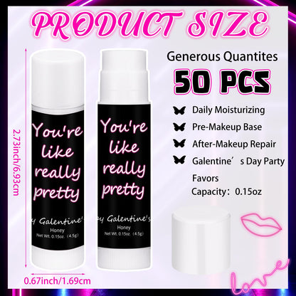 Swiffen 50-Pack Valentine's Lip Balms Bulk Gifts for Women – Galentine's Day Neon