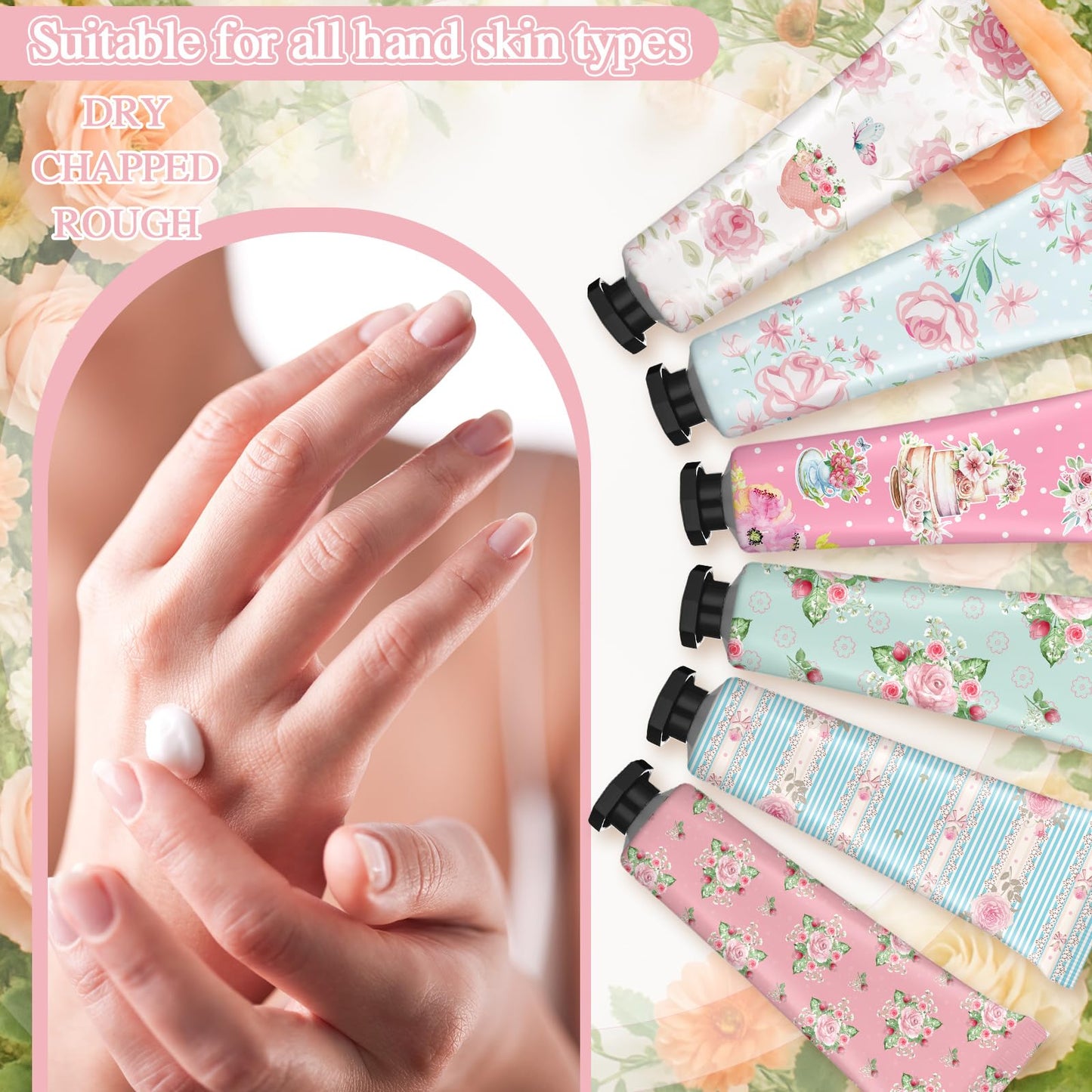 Swiffen Tea Party Hand Cream Gift Set – Wonderland Floral 30ml Tubes, 36-Pack Teapot Gift Boxes