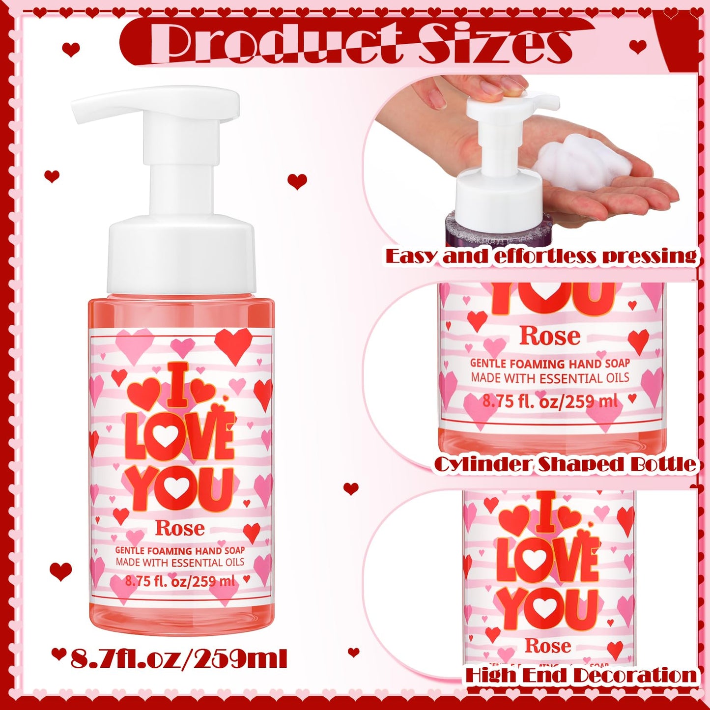 Swiffen 6-Pack Valentine's Foaming Hand Soap – Moisturizing Scented Hand Wash
