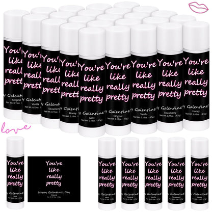 Swiffen 50-Pack Valentine's Lip Balms Bulk Gifts for Women – Galentine's Day Neon