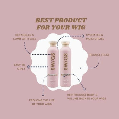 SWIGS Wig Shampoo & Conditioner Set — Detangle, Color-Safe, Body & Shine | 2-Pack 8 oz