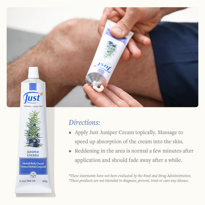 SwissJust Juniper Massage Cream 96g – Muscle & Joint Comfort, Pre- & Post-Workout for Seniors
