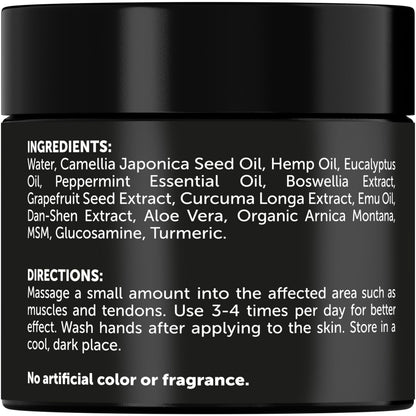 SWIZON Cream with Arnica Montana, Emu Oil, Curcumin, Turmeric – Soothing Comfort, 4oz