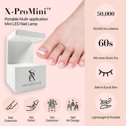 SXC Cosmetics X-Pro Tips French Tip Press On Toenails for Women – Short Brown French, Acrylic Soft Gel System