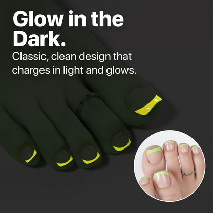 SXC Cosmetics X-Pro Tips French Tip Press-On Toenails – Short Pastel Glow (Soft Gel System)