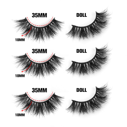 SY SHUYING 18mm Mink Lashes – Natural 3D Wispy, Reusable (3 Pairs, Doll)