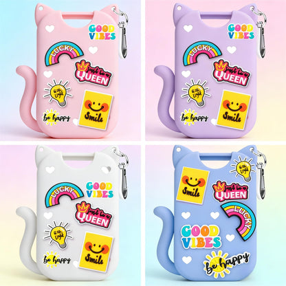 SYLYCANN Silicone Case for Touchland 1 oz Spray | Cat-Ear Design, Keychain & Charms