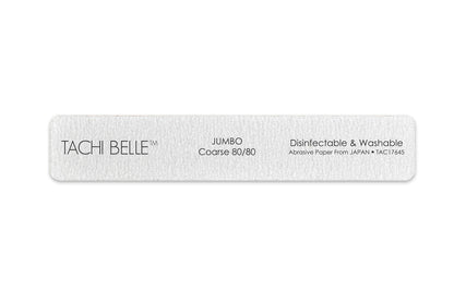 Tachibelle 50 Pcs Premium Japan Abrasive Jumbo File – Washable Zebra Nail Files 80/80 Coarse