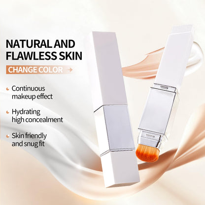 TAEERY Color-Changing Foundation Stick with Dual-Ended Brush | Full Coverage, Lightweight 13g