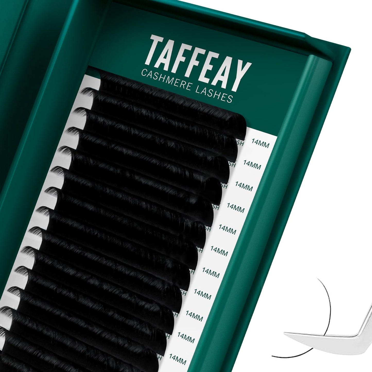 TAFFEAY Cashmere Classic & Volume Lash Extensions – 0.03-0.15 Thickness, 8-20mm, C/CC/D/B/J Curl, 16-Row Tray