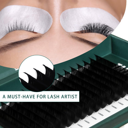 TAFFEAY Cashmere Classic & Volume Lash Extensions – C/CC/D/B/J Curl, 0.03-0.15 Thickness, 8-20mm Length, 16-Row Tray