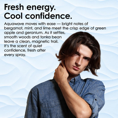 TAHARI Aquawave Eau de Toilette for Men – Long-Lasting Fresh Aquatic Scent with Bergamot, Marine & Cedarwood