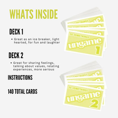 Pocket UNGAME 20 Somethings by TaliCor | Non-Competitive Card Game for Young Adults 18+