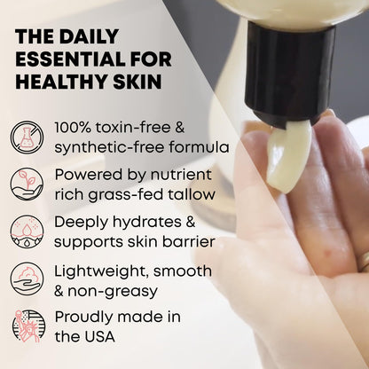 TALLOWRX Tallow Body Lotion – Grass-Fed Tallow Moisturizer with Jojoba Oil (Unscented, 8 oz)