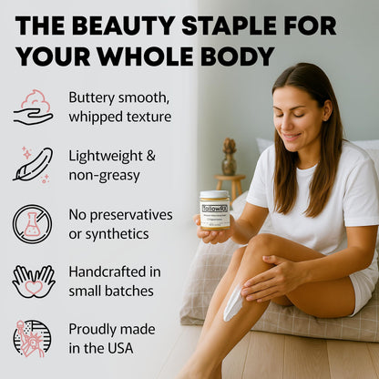 TALLOWRX 100% Grass-Fed Beef Tallow Balm – Whipped Honey Moisturizer with Manuka Honey, Jojoba & Calendula | Face & Body (4 oz, Vanilla Scent)