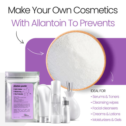 Allantoin Powder 2 Oz Cosmetic Grade – Hydration & Gentle Exfoliation | Talsen Chemicals (2-Pack)