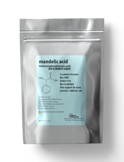 Talsen Chemicals Mandelic Acid Powder 99.9% Purity – DIY Serum, Peel, Mask or Cream 8 oz / 226 g