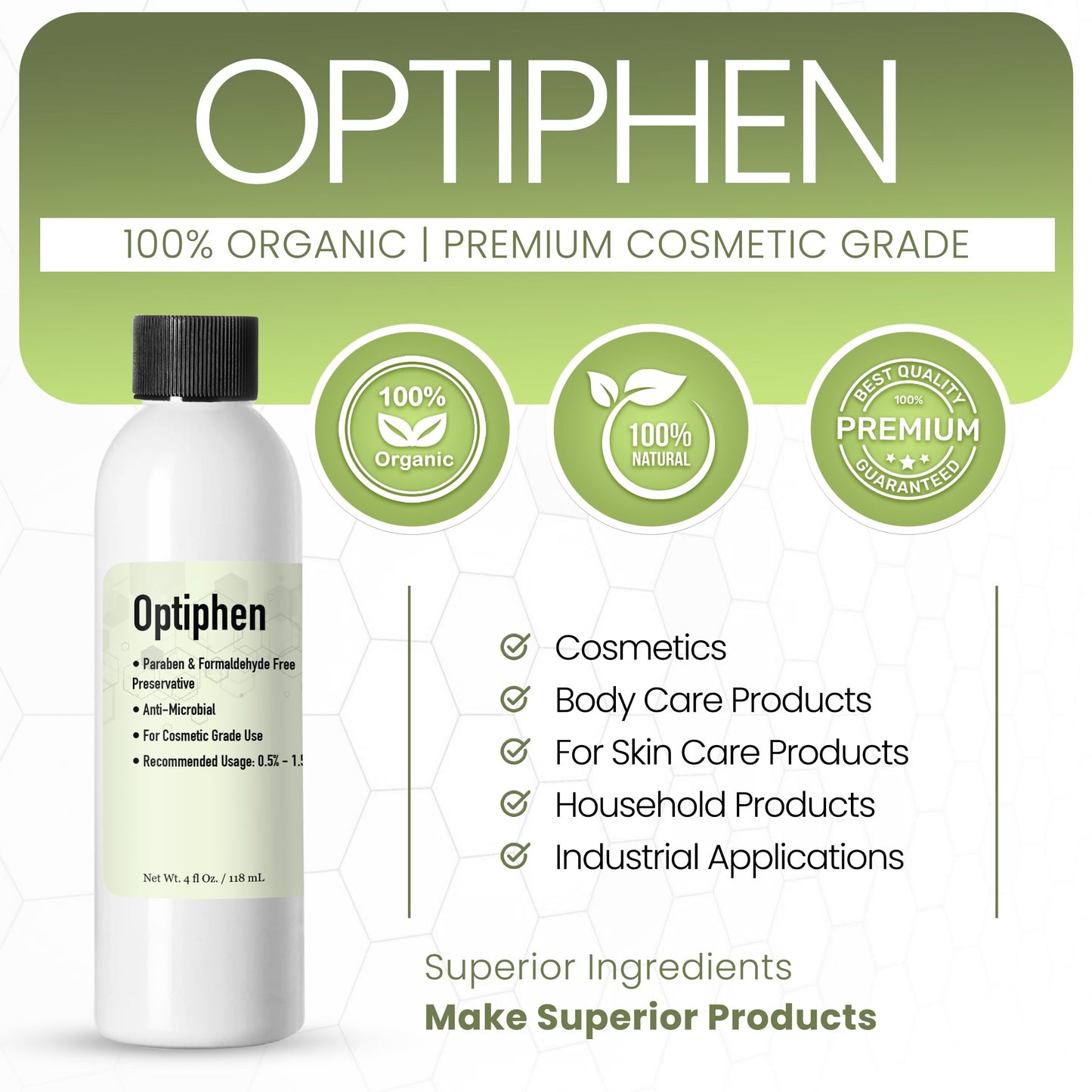 Talsen Chemicals Optiphen Preservative Liquid – Paraben Free, Water-Soluble, Broad Spectrum (8 oz)