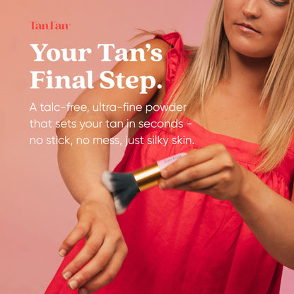 Tan Fan Self Tan Drying Powder – Translucent, Talc-Free Finisher (USA Made, Coconut)