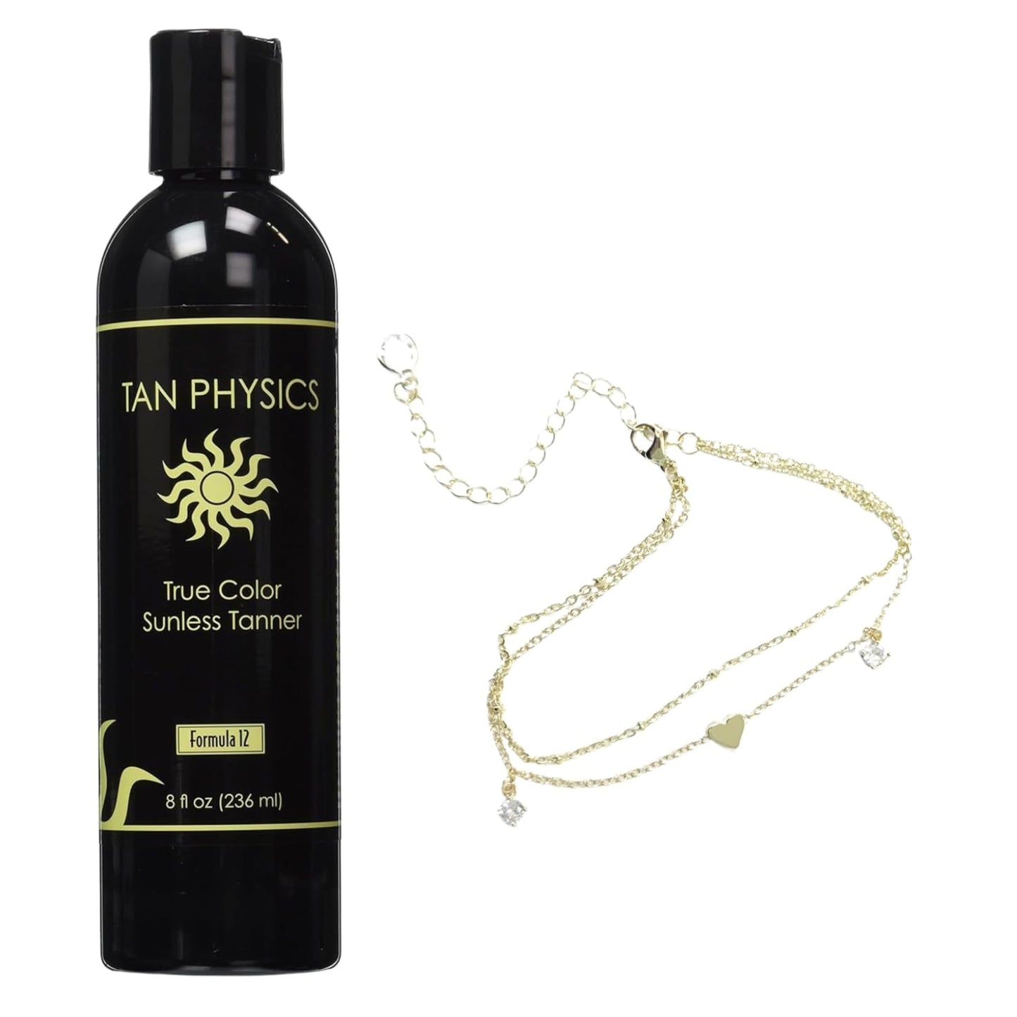 Tan Physics Sunless Tanner 8oz with Anklet – Streak-Free Self Tanner for Face & Body