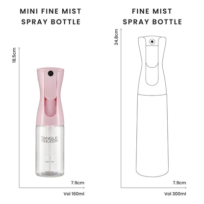 TANGLE TEEZER Travel-Size Fine Mist Bottle – Refillable, Millennial Pink, 6.1 oz