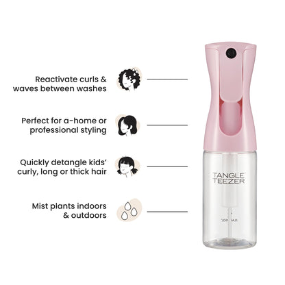TANGLE TEEZER Travel-Size Fine Mist Bottle – Refillable, Millennial Pink, 6.1 oz