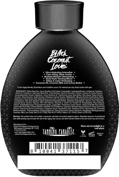 Tanning Paradise Aloe Black Lotion – Anti-Aging Matte Black Bronzer, Tattoo & Color Fade Protection, Deep Hydration (13.5 oz)