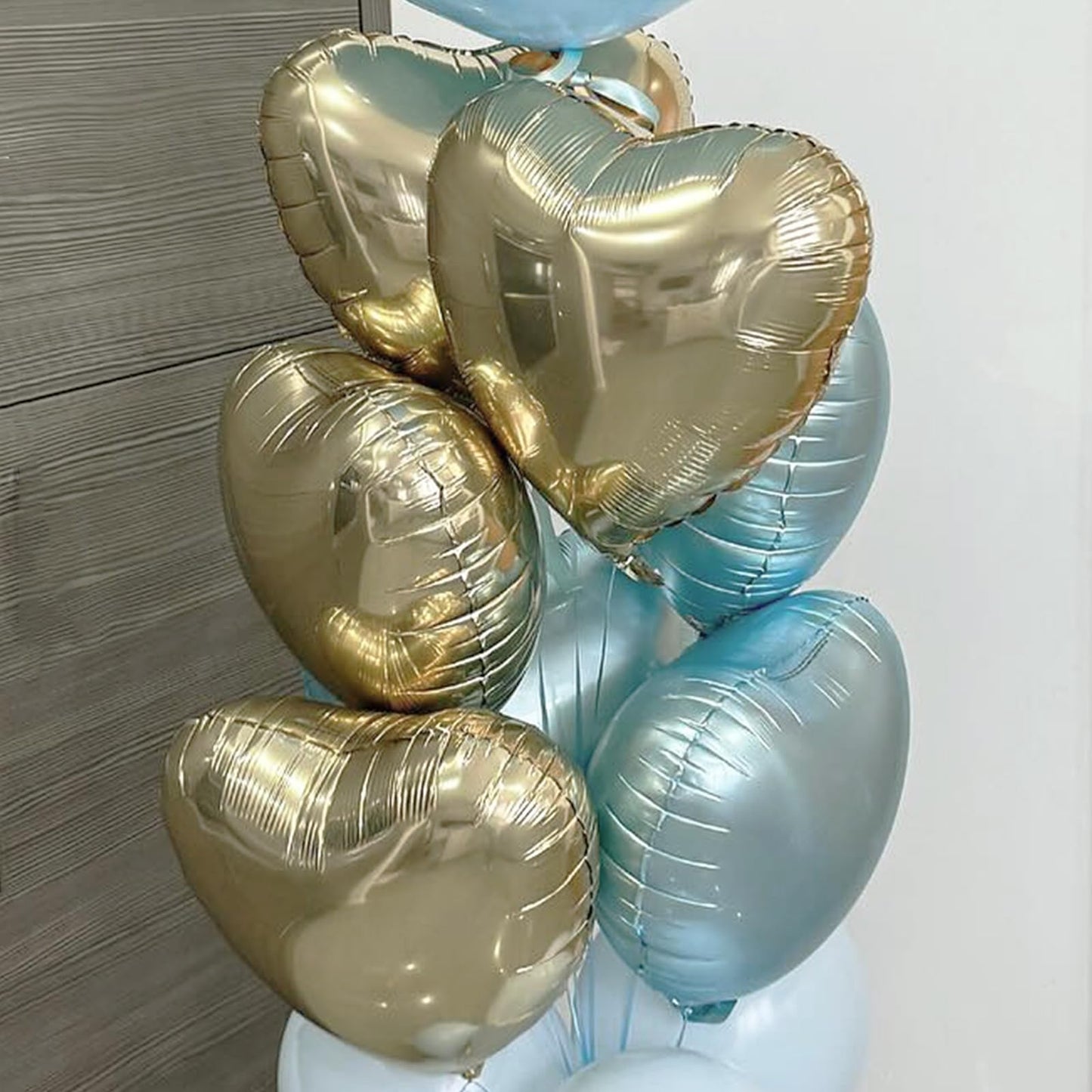 TAOYE Pastel Gold Heart Balloons – 10 Pcs, 18-inch Light Yellow Foil Heart Mylar Balloons