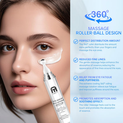 Tarvy Eye Serum 8% Caffeine with 360° Massage Ball – Under Eye Care