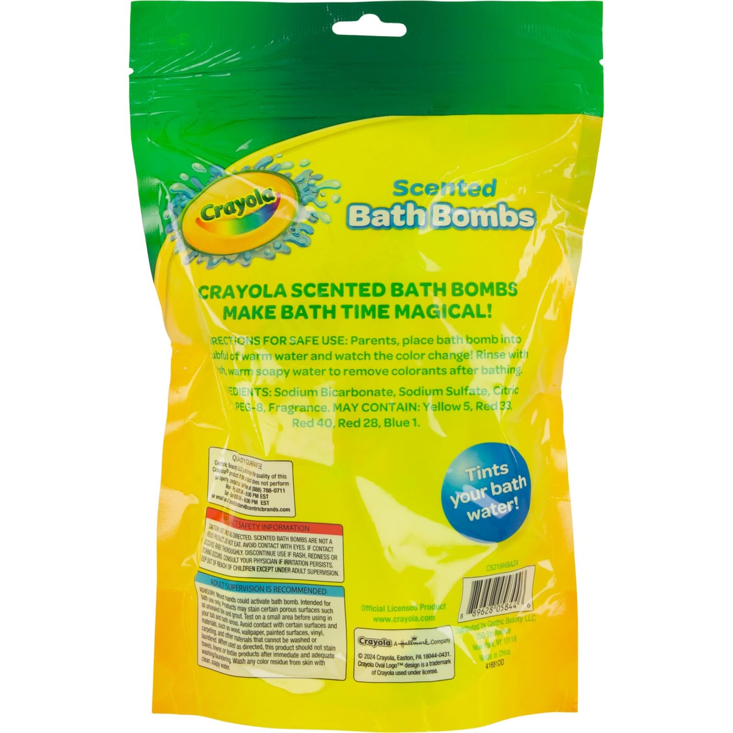 Taste Beauty Crayola Colorful Scented Bath Bombs for Kids – Non-Toxic, Color-Your-Bath Fizzies (Pack of 2)