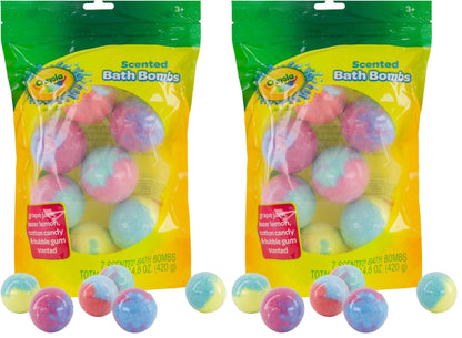 Taste Beauty Crayola Colorful Scented Bath Bombs for Kids – Non-Toxic, Color-Your-Bath Fizzies (Pack of 2)