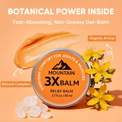 Tasunte Mountain 3X Relief Balm – Organic Arnica & Camphor, Fast-Absorbing 80ml