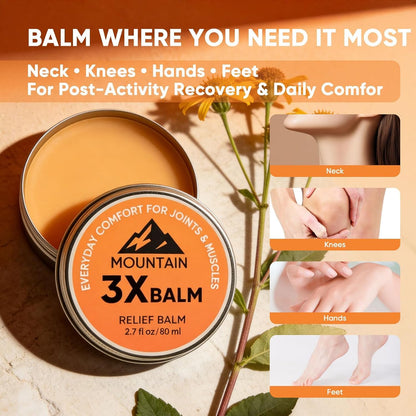 Tasunte Mountain 3X Relief Balm – Organic Arnica & Camphor, Fast-Absorbing 80ml