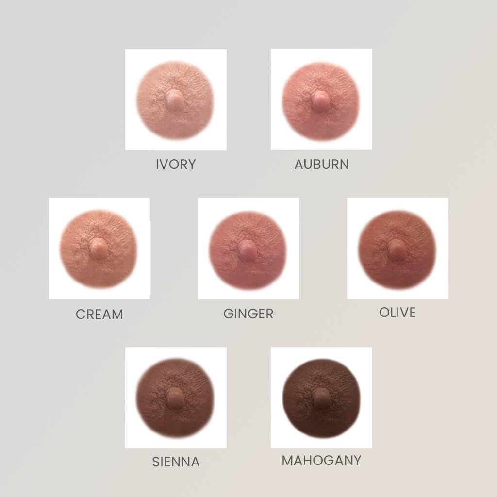 TataTattoos Ginger Medium Areola Tattoos – Realistic Nipple Temporary 4-Pack