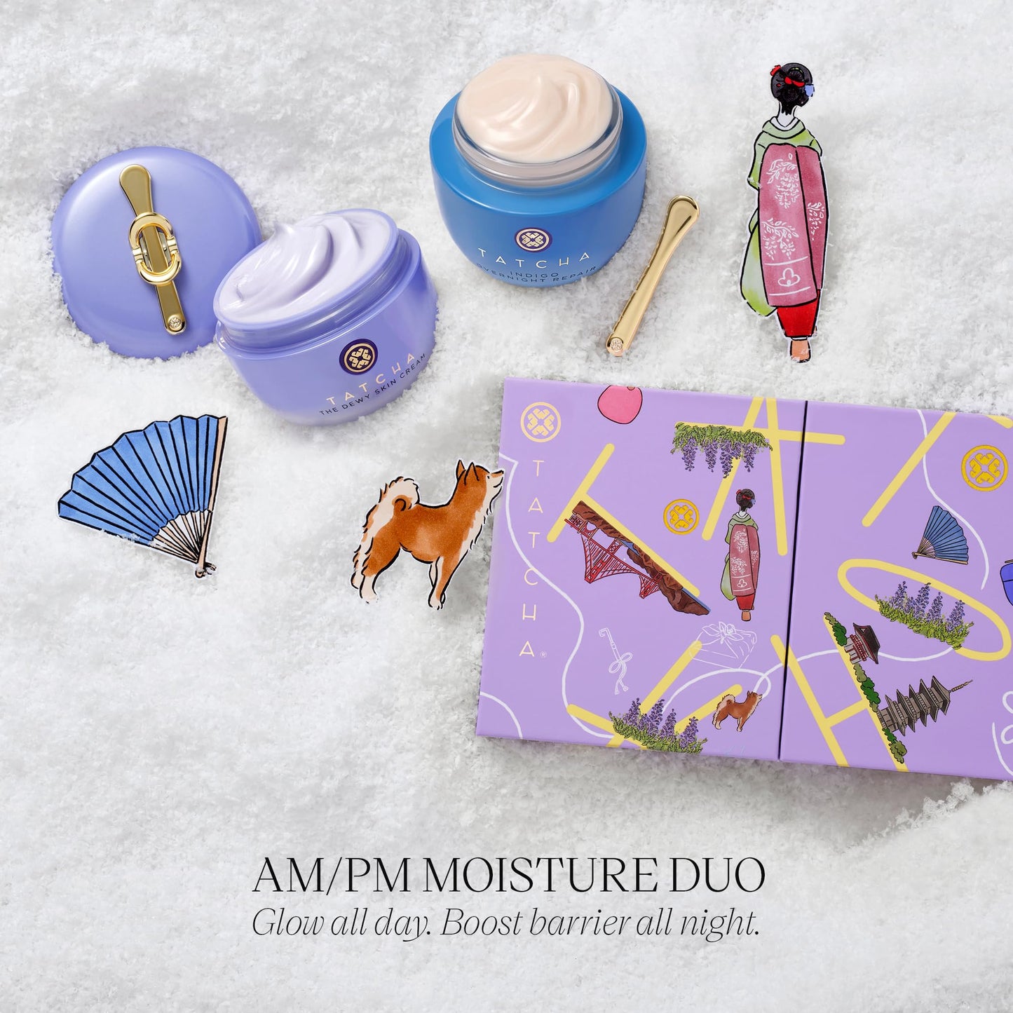 TATCHA AM + PM Moisture Duo — Dewy Skin Cream & Indigo Overnight Repair Serum ($164 Value)