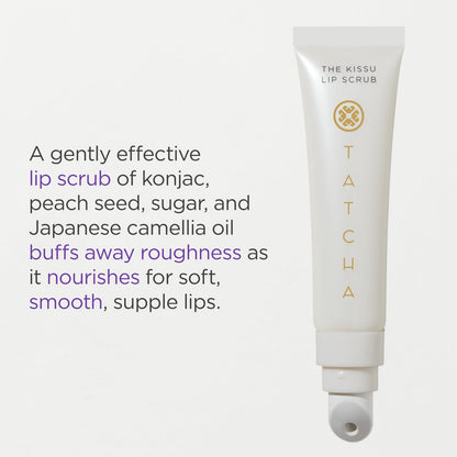 Tatcha Kissu Lip Scrub – Moisturizing Lip Exfoliant with Peach Seed Scrub