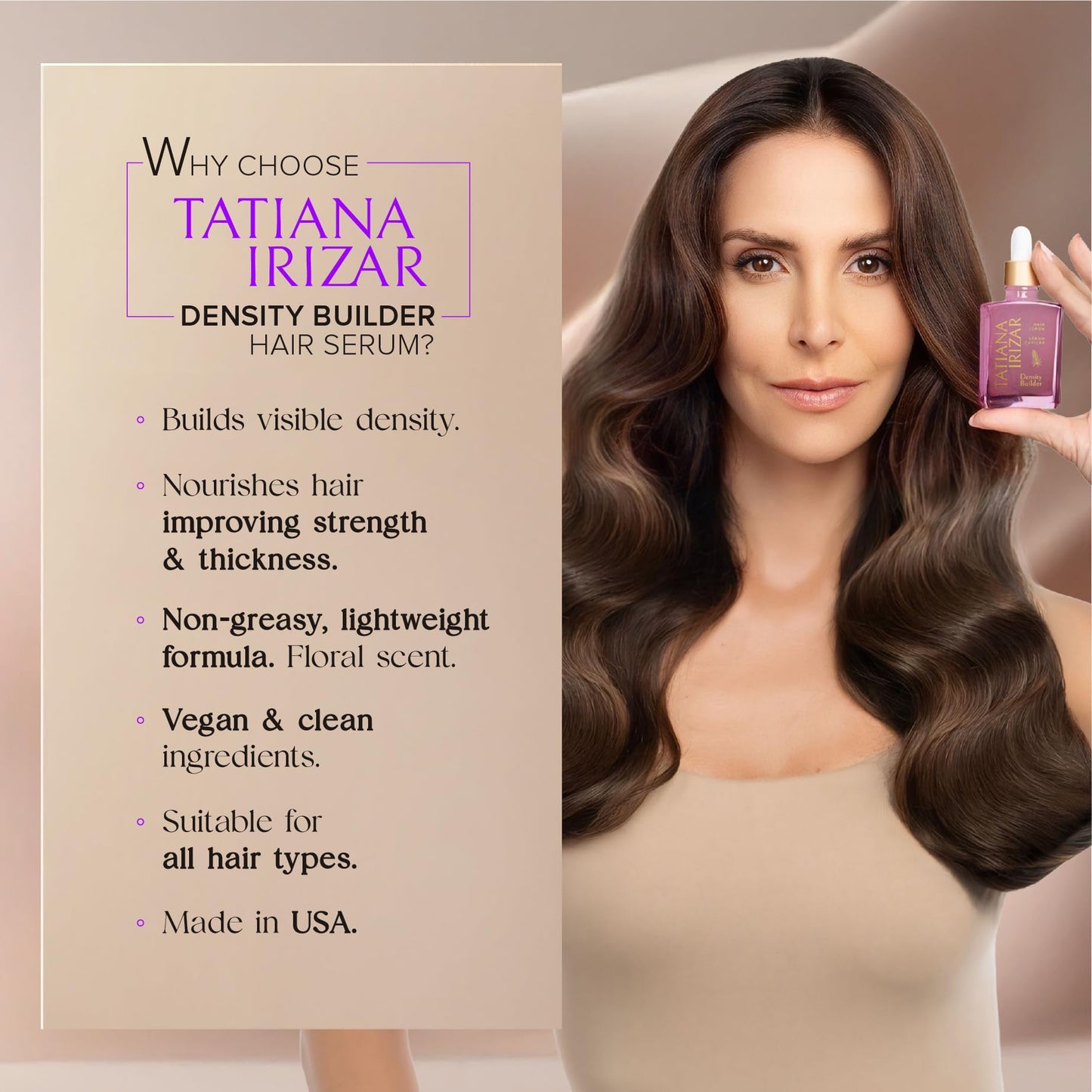 Tatiana Irizar Density Builder Hair Thickening Serum – 3 Pack, USA Made 30ml