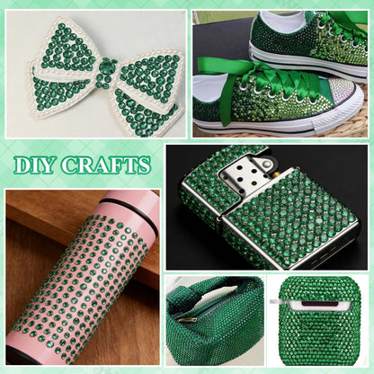 Tatiwoo Emerald Green 20000Pcs Flatback Jelly Rhinestones – Mixed Sizes for Crafting, DIY Decor, Tumblers